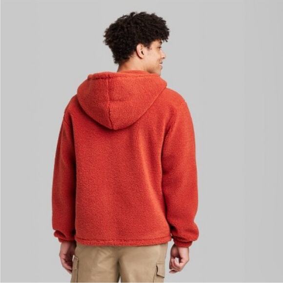 Target Men's Regular Fit Hooded Zip-Up Sweatshirt - Original Use Size XL Orange - Picture 2 of 10